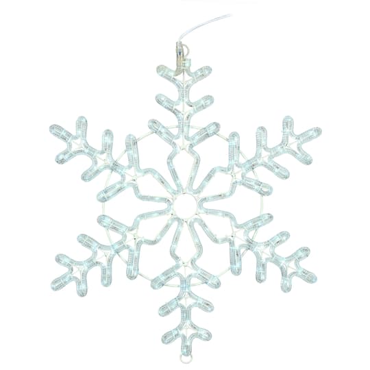 Vickerman Pure White LED Forked Twinkle Ropelight Snowflake